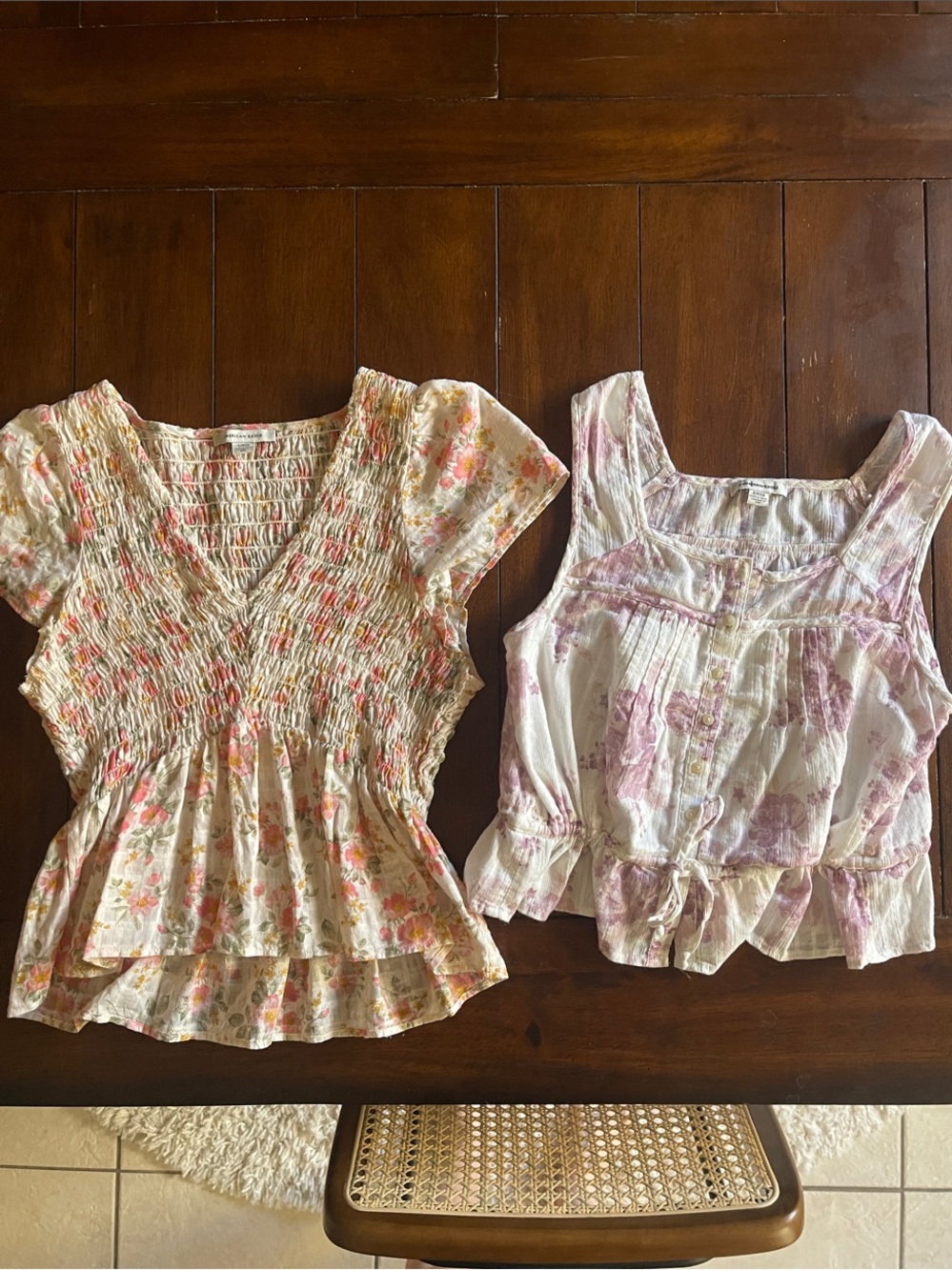 American Eagle floral blouses size small